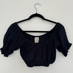 Lykke Wullf cropped linen top